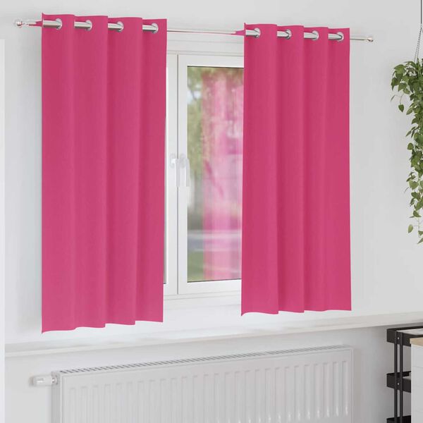 vidaXL Rideaux occultants avec anneaux 2 pcs Rose vif 175 x 140 cm