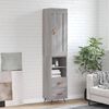 vidaXL Buffet haut Sonoma gris 34,5x34x180 cm Bois d'ing&eacute;nierie