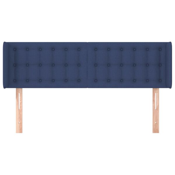 vidaXL T&ecirc;te de lit avec oreilles Bleu 147x16x78/88 cm Tissu
