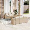 vidaXL Salon de jardin avec coussins 7 pcs beige r&eacute;sine tress&eacute;e