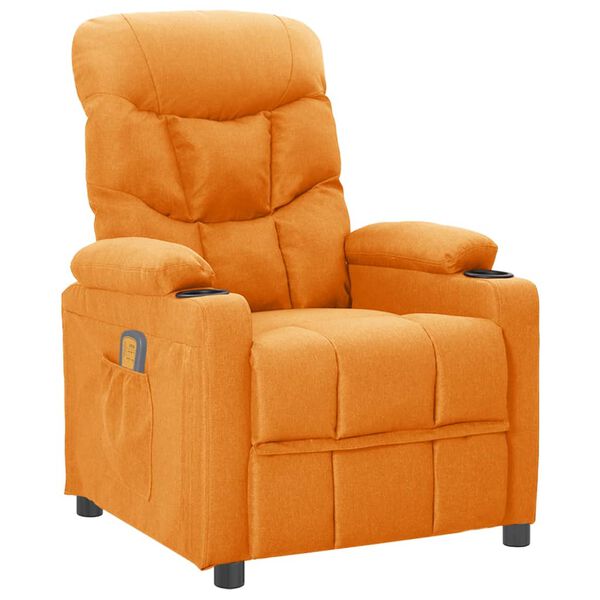 vidaXL Fauteuil de massage Jaune Tissu