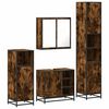vidaXL Ensemble meubles salle de bain 4 pcs ch&ecirc;ne fum&eacute; bois ing&eacute;nierie