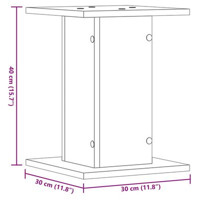 vidaXL Supports de haut-parleurs 2 pcs gris béton bois d'ingénierie