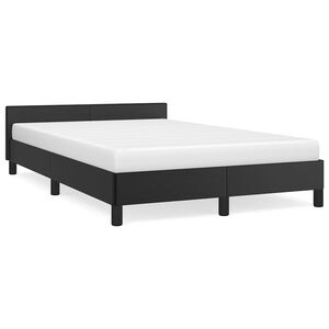 vidaXL Cadre de lit avec t&ecirc;te de lit sans matelas noir 120x200 cm
