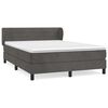 vidaXL Sommier &agrave; lattes de lit et matelas Gris fonc&eacute; 140x190cm Velours