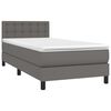 vidaXL Sommier &agrave; lattes de lit avec matelas Gris 100x200 cm Similicuir
