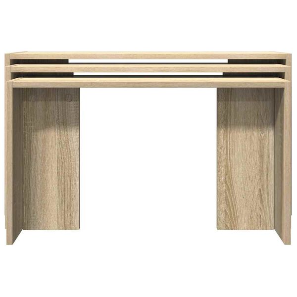 vidaXL Tables gigognes 3 pcs chêne sonoma bois d'ingénierie