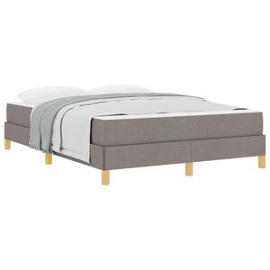 vidaXL Lit &agrave; ressorts avec matelas Taupe 140 x 200 cm tissu