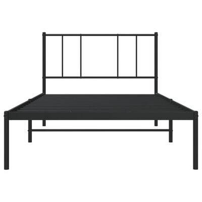 vidaXL Cadre de lit métal sans matelas avec tête de lit noir 100x200cm