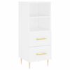 vidaXL Buffet haut Blanc 34,5x34x180 cm Bois d'ing&eacute;nierie