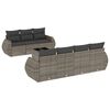 vidaXL Salon de jardin 8 pcs avec coussins gris r&eacute;sine tress&eacute;e