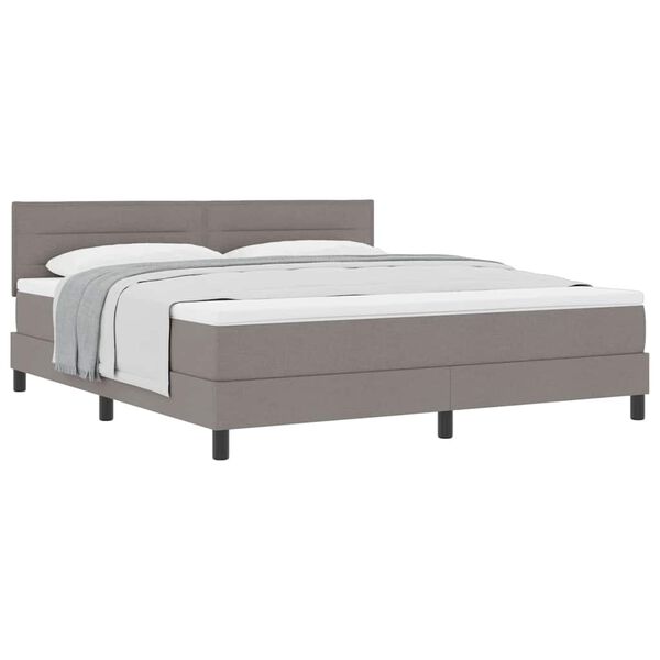 vidaXL Lit boxspring avec matelas Taupe 180 x 200 cm tissu