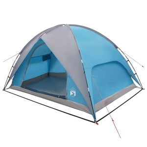vidaXL Tente de camping avec un abri imperm&eacute;able D&ocirc;me Bleu