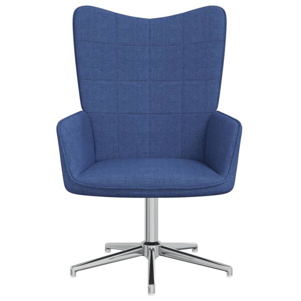 vidaXL Chaise de relaxation avec tabouret Bleu Tissu