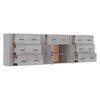 vidaXL Buffets 3 pcs Sonoma gris Bois d'ing&eacute;nierie