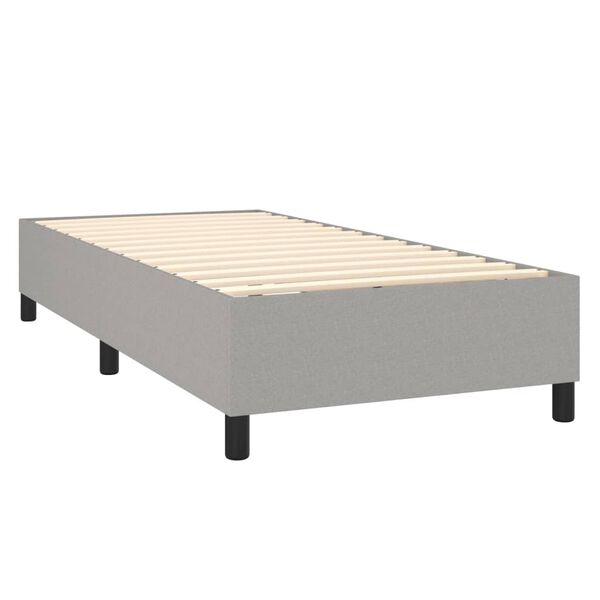 vidaXL Sommier &agrave; lattes de lit avec matelas Gris clair 100x200cm Tissu