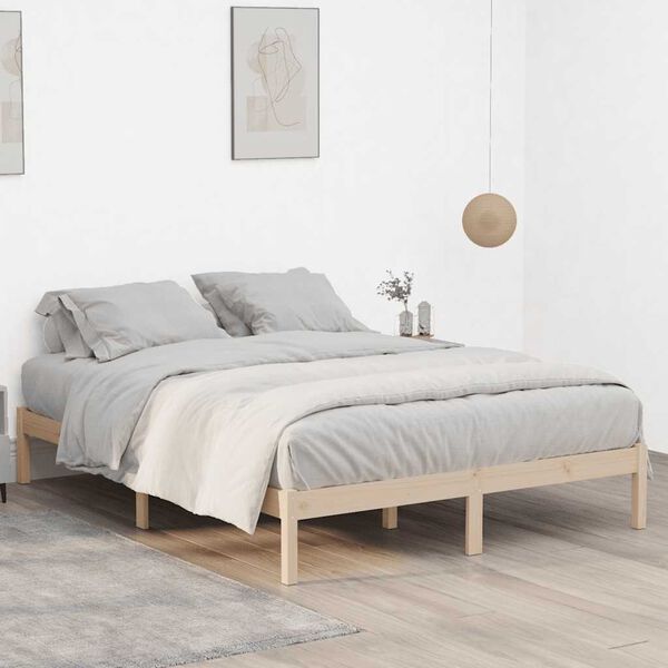 vidaXL Cadre de lit sans matelas 193x203 cm bois massif de pin