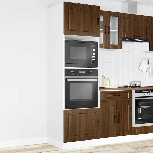 vidaXL Armoires de four 2 pcs Porto chêne marron bois d'ingénierie
