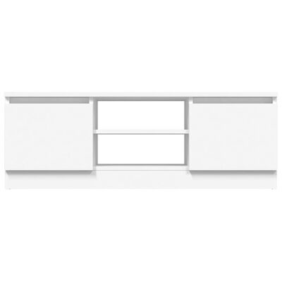 vidaXL Meuble TV avec porte Blanc 102x30x36 cm