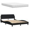 vidaXL Lit avec matelas Hanko noir 140x200 cm tissu