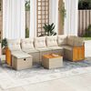 vidaXL Salon de jardin avec coussins 7 pcs beige r&eacute;sine tress&eacute;e