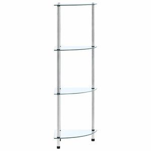 vidaXL &Eacute;tag&egrave;re 4 niveaux Transparent 30x30x100 cm Verre tremp&eacute;