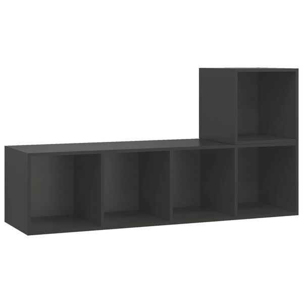 vidaXL Ensemble de meubles TV 2 pcs Gris Bois d'ing&eacute;nierie