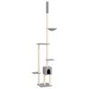 vidaXL Arbre &agrave; chat du sol au plafond Gris clair 258,5-284,5 cm
