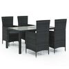 vidaXL Ensemble &agrave; manger d'ext&eacute;rieur 5pcs avec coussins R&eacute;sine tress&eacute;e