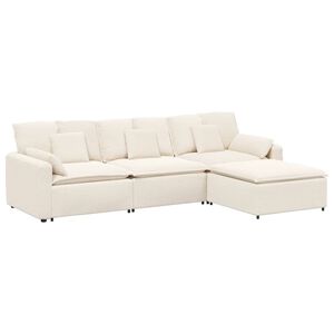 vidaXL Canap&eacute; modulable avec repose-pieds et coussins beige