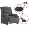 vidaXL Fauteuil inclinable de massage électrique gris foncé tissu