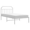 vidaXL Cadre de lit m&eacute;tal sans matelas et t&ecirc;te de lit blanc 107x203 cm