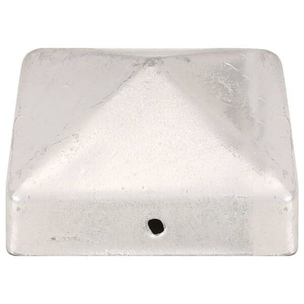 vidaXL Bouchons de poteau de clôture 6 pcs Métal galvanisé 71x71 mm