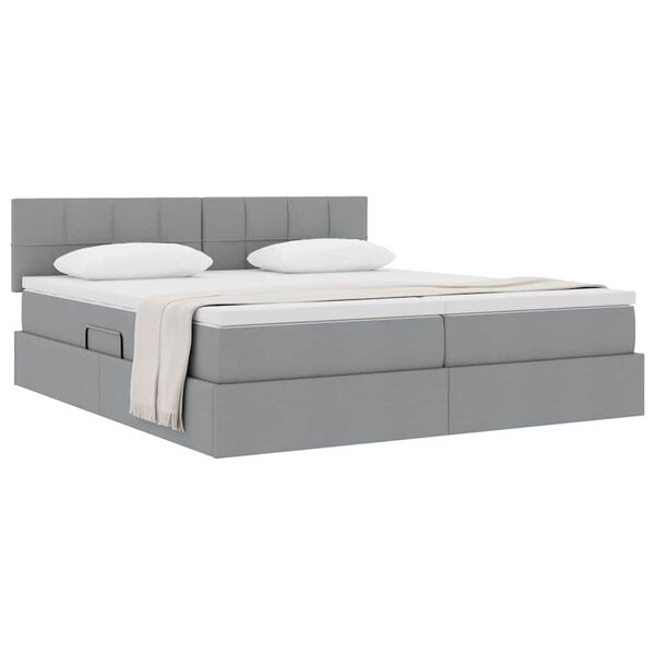 vidaXL Lit de Rangement Gris clair 180 x 200 cm Cuir synth&eacute;tique