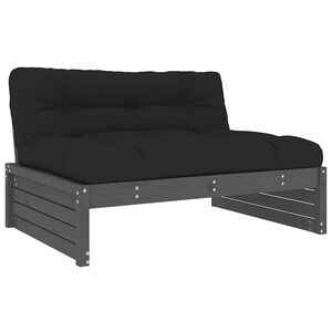 vidaXL Canap&eacute; central 120x80 cm gris bois de pin massif
