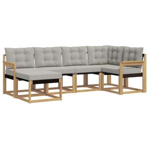 vidaXL Ensemble de canap&eacute;s d'ext&eacute;rieur 6 pc Blanc et gris clair