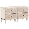 vidaXL Cabinet de chevet 2 pc Blanc 40 x 33,5 x 46 cm