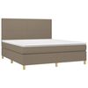 vidaXL Sommier &agrave; lattes de lit et matelas et LED Taupe 160x200cm Tissu