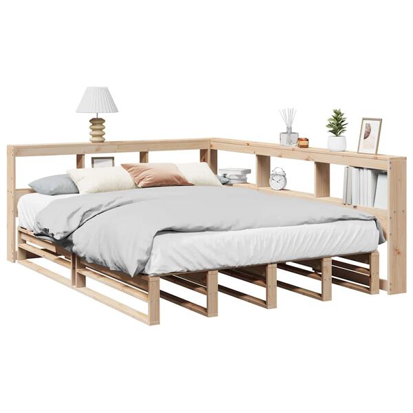 vidaXL Lit biblioth&egrave;que sans matelas 160x200 cm bois massif de pin
