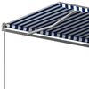 vidaXL Auvent automatique sur pied 450x350 cm Bleu/Blanc