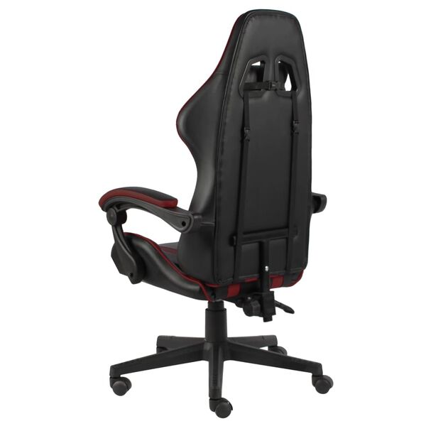 vidaXL Fauteuil de jeux vid&eacute;o Noir et rouge bordeaux Similicuir