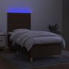 vidaXL Sommier &agrave; lattes de lit matelas et LED Marron fonc&eacute; 100x200 cm