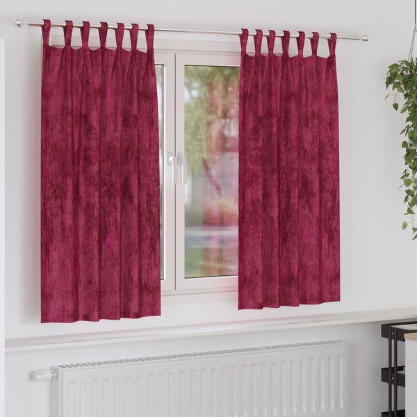 vidaXL Rideaux en velours 2 pcs Rouge bordeaux 175 x 140 cm Velours