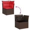 vidaXL Salon de jardin avec coussins 5 pcs marron résine tressée