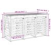 vidaXL Abri pour poubelle triple sur roulettes bois massif de pin