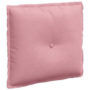 vidaXL Coussin de Dos Rose 50 x 45 cm Tissu en velours c&ocirc;tel&eacute;