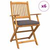 vidaXL Chaise pliante 6 pc Gris Bois d'acacia massif