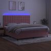 vidaXL Sommier &agrave; lattes de lit matelas et LED Rose 200x200 cm Velours