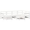 vidaXL Salon de jardin 7 pcs blanc bois de pin massif