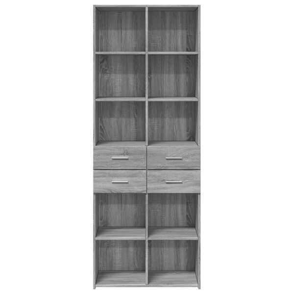 vidaXL Buffet haut sonoma gris 70x42,5x185 cm bois d'ing&eacute;nierie
